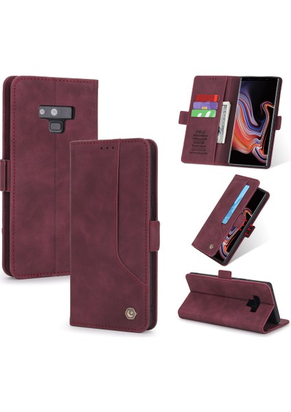 Samsung Galaxy Note 9 İçin Retro Deri Manyetik ShockProof Tpu Flip Standlı Kılıf (Yurt Dışından)