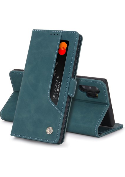 Samsung Galaxy Note 10+ / Note 10 Plus 5G İçin Retro Deri Manyetik ShockProof Tpu Flip Standlı Kılıf (Yurt Dışından)