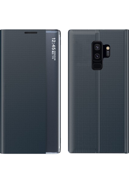 Samsung Galaxy S9 Plus İçin İnce Flip Pu Deri Pencereli Standlı Kılıf (Yurt Dışından)