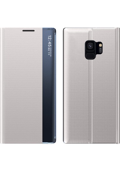 Samsung Galaxy S9 İçin İnce Flip Pu Deri Pencereli Standlı Kılıf (Yurt Dışından)