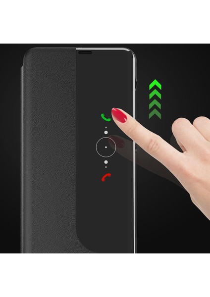 Huawei P20 Pro İçin Pu Deri Pencereli Flip Koruyucu Kılıf (Yurt Dışından)
