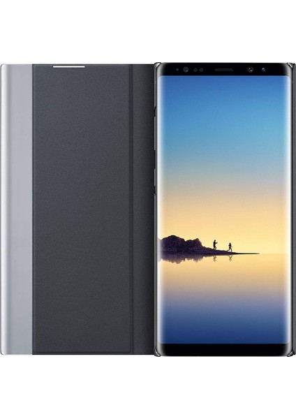 Samsung Galaxy Note 8 İçin İnce Flip Pu Deri Pencereli Standlı Kılıf (Yurt Dışından)