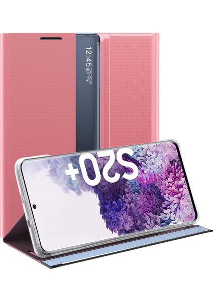 Samsung Galaxy S20 Plus İçin İnce Flip Pu Deri Pencereli Standlı Kılıf (Yurt Dışından)