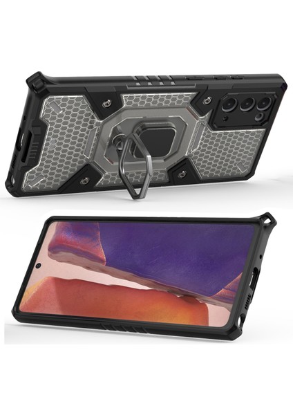 Samsung Galaxy Note 20 İçin Şeffaf Pc Tpu Bumper Antishock Korumalı Halkalı Standlı Kılıf (Yurt Dışından) fırsatları