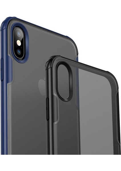 iPhone X / XS İçin İnce Yarı Saydam Mat Pc Airbag Tpu Bumper Kılıf (Yurt Dışından)