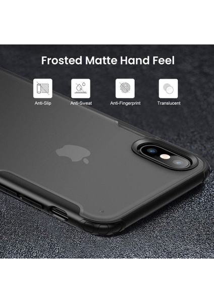 iPhone X / XS İçin İnce Yarı Saydam Mat Pc Airbag Tpu Bumper Kılıf (Yurt Dışından)