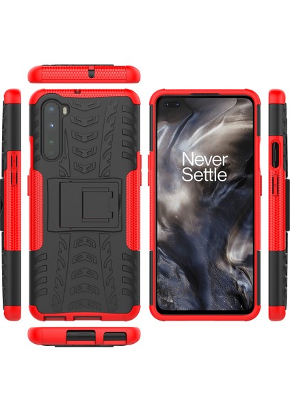 Oneplus Nord İçin ShockProof Çift Katmanlı Standlı Korumalı Kılıf (Yurt Dışından)