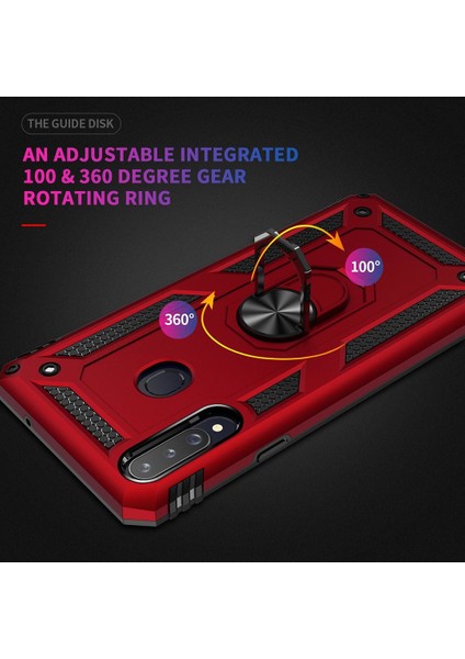 Samsung Galaxy A20S İçin Çift Katmanlı Halkalı Standlı ShockProof Kılıf (Yurt Dışından) fırsatları