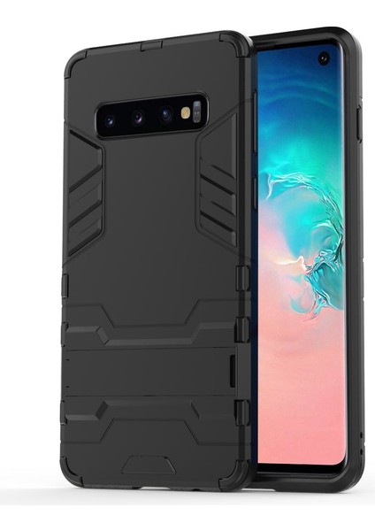 Samsung Galaxy S10 İçin Çift Katmanlı Tpu Pc Hibrit Korumalı Standlı Kılıf (Yurt Dışından)