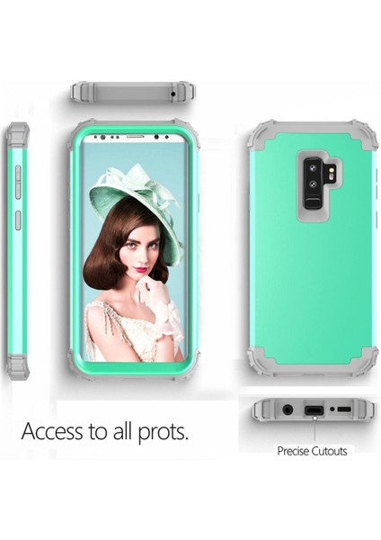 Samsung Galaxy S9 Plus İçin Pc Yumuşak Tpu Bumper 3'ü 1 Arada Koruma ShockProof Kılıf (Yurt Dışından)