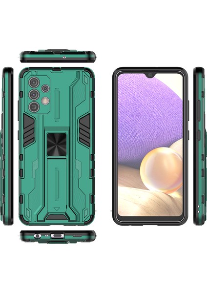 Samsung Galaxy A32 4G İçin Çift Katmanlı Pc Tpu Bumper Kaymaz ShockProof Korumalı Kılıf (Yurt Dışından)