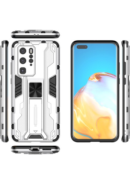 Huawei P40 Pro İçin Çift Katmanlı Pc Tpu Bumper Kaymaz ShockProof Korumalı Kılıf (Yurt Dışından)
