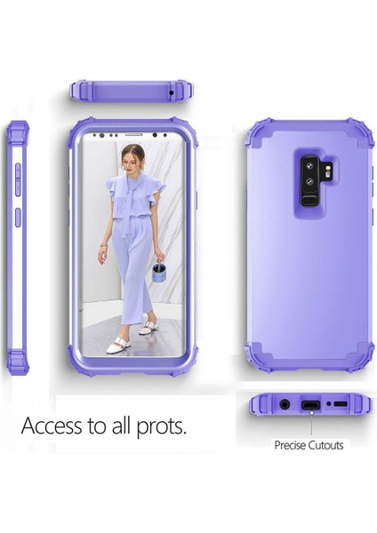 Samsung Galaxy S9 Plus İçin Pc Yumuşak Tpu Bumper 3'ü 1 Arada Koruma ShockProof Kılıf (Yurt Dışından)
