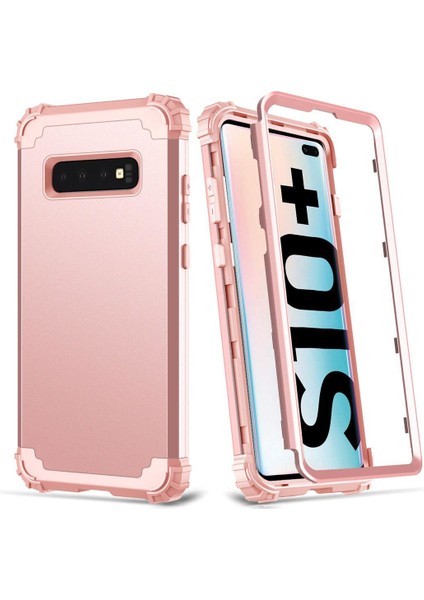 Samsung Galaxy S10 Plus İçin Pc Yumuşak Tpu Bumper 3'ü 1 Arada Koruma ShockProof Kılıf (Yurt Dışından)