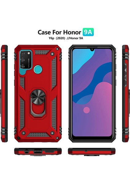 Huawei Honor 9A İçin Çift Katmanlı Halkalı Standlı Kılıf (Yurt Dışından) fiyatları