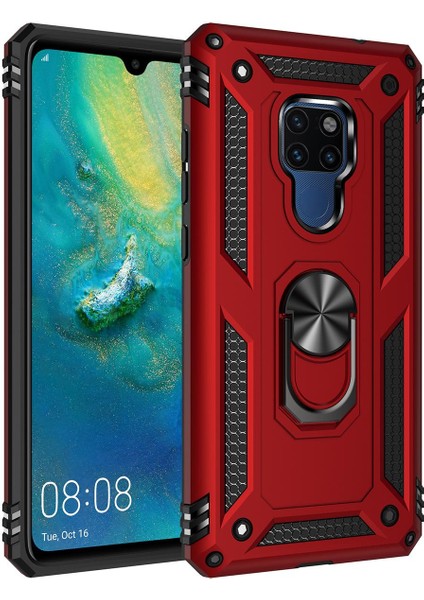 Huawei Mate 20 İçin Çift Katmanlı Halkalı Standlı ShockProof Kılıf (Yurt Dışından)