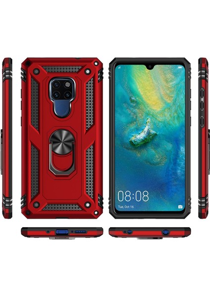 Huawei Mate 20 İçin Çift Katmanlı Halkalı Standlı ShockProof Kılıf (Yurt Dışından)