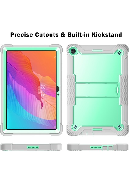 Huawei Matepad T10S İçin 3 Katmanlı Standlı Shockproof Tam Koruma Kılıf (Yurt Dışından) modelleri
