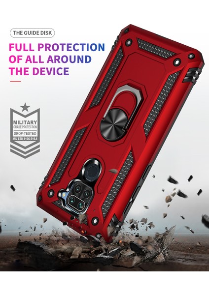 Xiaomi Redmi Note 9 İçin Çift Katmanlı Halkalı Standlı Kılıf (Yurt Dışından)