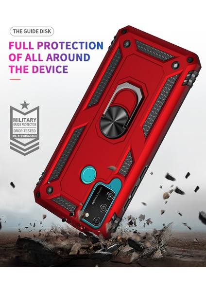 Huawei Honor 9A İçin Çift Katmanlı Halkalı Standlı Kılıf (Yurt Dışından) indirimleri