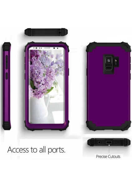 Samsung Galaxy S9 İçin Pc Yumuşak Tpu Bumper 3'ü 1 Arada Koruma ShockProof Kılıf (Yurt Dışından)