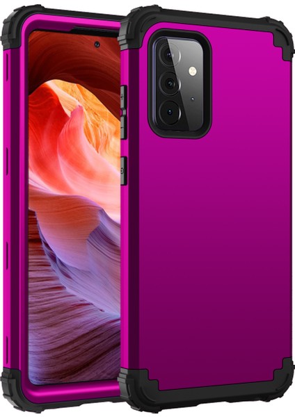 Samsung Galaxy A72 4G/5G İçin Yumuşak Silikon Pc Bumper 3'ü 1 Arada ShockProof Korumalı Kılıf (Yurt Dışından)