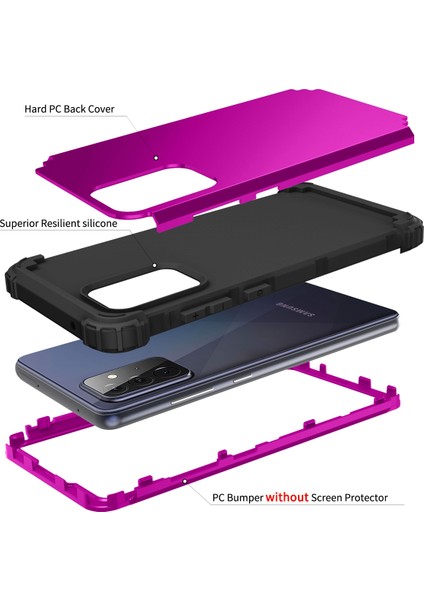 Samsung Galaxy A72 4G/5G İçin Yumuşak Silikon Pc Bumper 3'ü 1 Arada ShockProof Korumalı Kılıf (Yurt Dışından) fırsatları