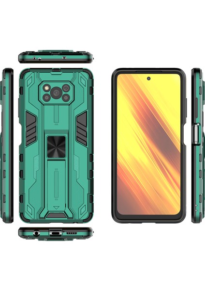 Xiaomi Poco X3 / X3 Nfc / X3 Pro İçin Çift Katmanlı Pc Tpu Bumper Kaymaz ShockProof Korumalı Kılıf (Yurt Dışından)
