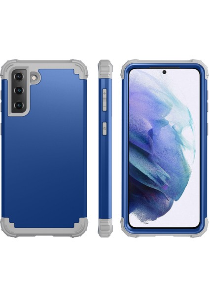 Samsung Galaxy S21 5G İçin Yumuşak Silikon Pc Bumper 3'ü 1 Arada ShockProof Korumalı Kılıf (Yurt Dışından)