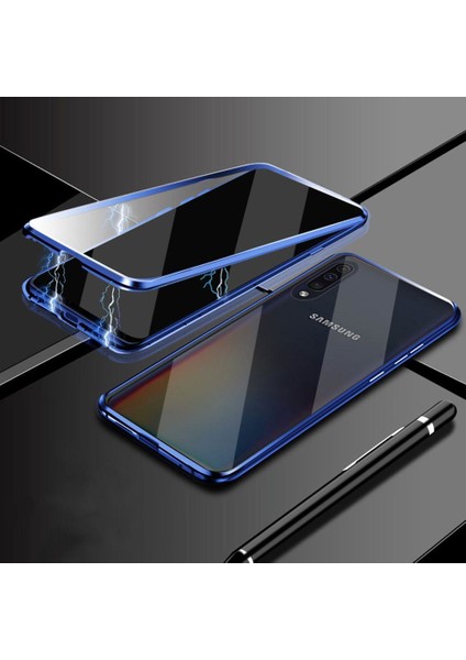 Samsung Galaxy A50 / A50S / A30S İçin 360° Koruma Tam Kaplayıcı Metal Bumper Manyetik Flip Kılıf (Yurt Dışından)