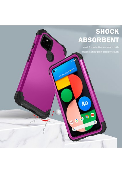 Google Pixel 4A 5G İçin Yumuşak Silikon Pc Bumper 3'ü 1 Arada ShockProof Korumalı Kılıf (Yurt Dışından) modelleri