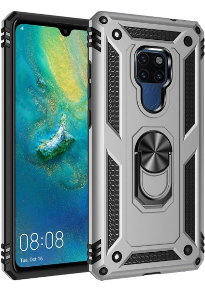 Huawei Mate 20 İçin Çift Katmanlı Halkalı Standlı ShockProof Kılıf (Yurt Dışından)