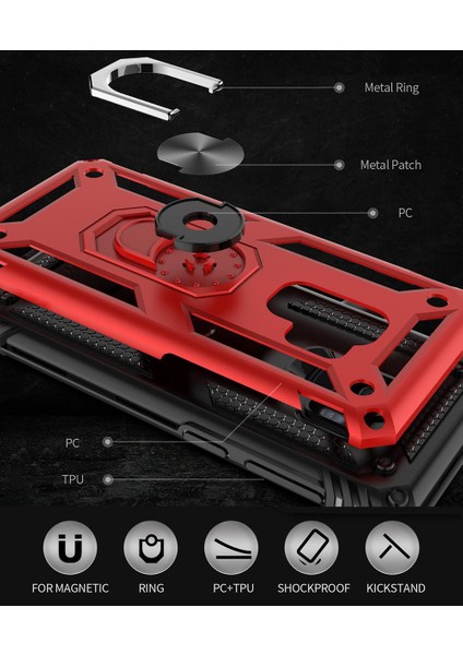Samsung Galaxy S9 Plus İçin Çift Katmanlı Halkalı Standlı ShockProof Kılıf (Yurt Dışından)