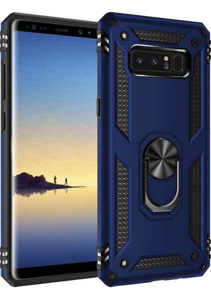 Samsung Galaxy Note 8 İçin Çift Katmanlı Halkalı Standlı ShockProof Kılıf (Yurt Dışından)