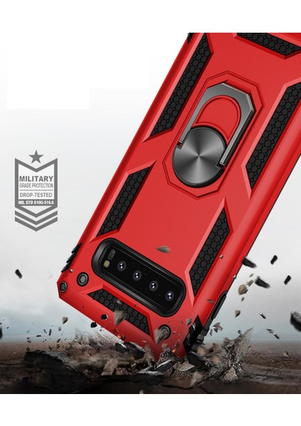 Samsung Galaxy S10 İçin Çift Katmanlı Halkalı Standlı ShockProof Kılıf (Yurt Dışından)