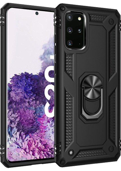 Samsung Galaxy S20 Plus İçin Çift Katmanlı Halkalı Standlı ShockProof Kılıf (Yurt Dışından)