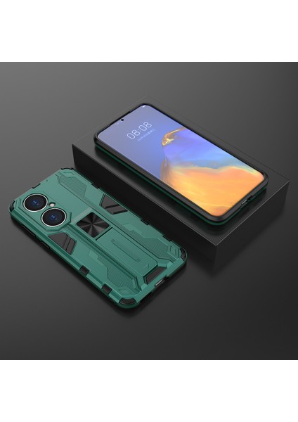 Huawei P50 İçin Çift Katmanlı Pc Tpu Bumper Kaymaz ShockProof Korumalı Kılıf (Yurt Dışından)