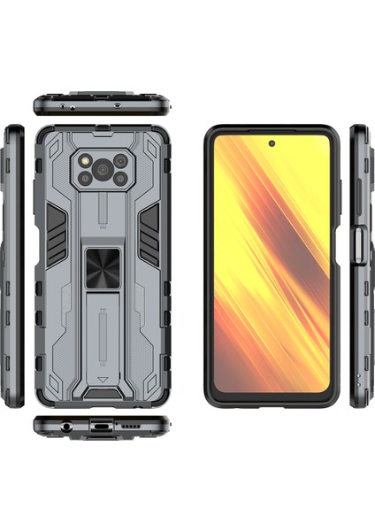 Xiaomi Poco X3 / X3 Nfc / X3 Pro İçin Çift Katmanlı Pc Tpu Bumper Kaymaz ShockProof Korumalı Kılıf (Yurt Dışından)