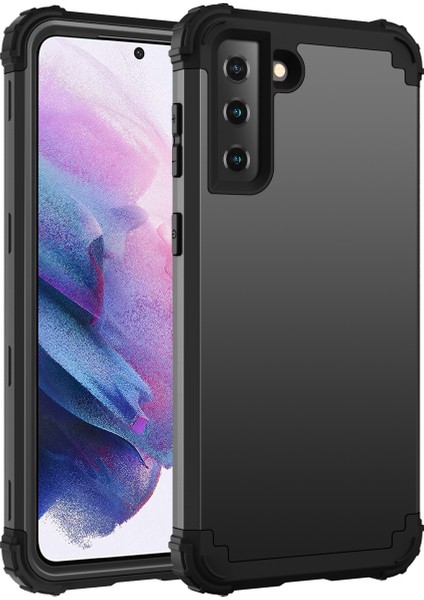 Samsung Galaxy S21 Plus 5G İçin Yumuşak Silikon Pc Bumper 3'ü 1 Arada ShockProof Korumalı Kılıf (Yurt Dışından)