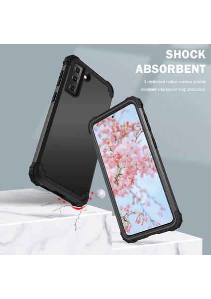 Samsung Galaxy S21 Plus 5G İçin Yumuşak Silikon Pc Bumper 3'ü 1 Arada ShockProof Korumalı Kılıf (Yurt Dışından)