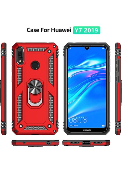 Huawei Y7 2019 / Y7 Prime 2019 İçin Çift Katmanlı Halkalı Standlı ShockProof Kılıf (Yurt Dışından) fiyatları