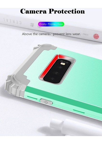 Samsung Galaxy S10 Plus İçin Pc Yumuşak Tpu Bumper 3'ü 1 Arada Koruma ShockProof Kılıf (Yurt Dışından) indirimleri