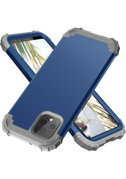 Google Pixel 4 İçin Yumuşak Silikon Pc Bumper 3'ü 1 Arada ShockProof Korumalı Kılıf (Yurt Dışından)