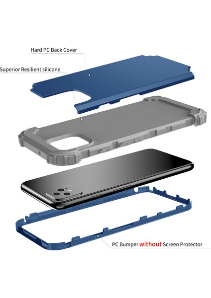 Google Pixel 4 İçin Yumuşak Silikon Pc Bumper 3'ü 1 Arada ShockProof Korumalı Kılıf (Yurt Dışından) fırsatları