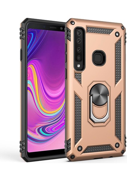 Samsung Galaxy A9 2018 İçin Çift Katmanlı Halkalı Standlı ShockProof Kılıf (Yurt Dışından)