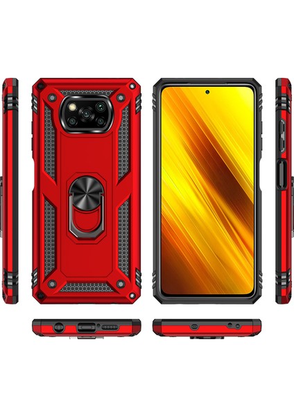 Xiaomi Poco X3 Nfc İçin Çift Katmanlı Halkalı Standlı Kılıf (Yurt Dışından)