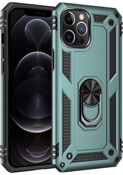 iPhone 12 / iPhone 12 Pro İçin Çift Katmanlı Halkalı Standlı Kılıf (Yurt Dışından)