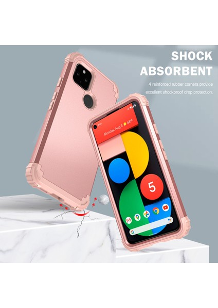 Google Pixel 5 İçin Yumuşak Silikon Pc Bumper 3'ü 1 Arada ShockProof Korumalı Kılıf (Yurt Dışından)