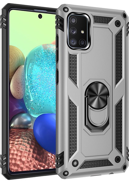 Samsung Galaxy A71 5G İçin Çift Katmanlı Halkalı Standlı Kılıf (Yurt Dışından)
