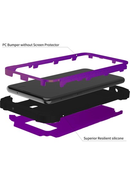 Samsung Galaxy S10E İçin Pc Yumuşak Tpu Bumper 3'ü 1 Arada Koruma ShockProof Kılıf (Yurt Dışından)